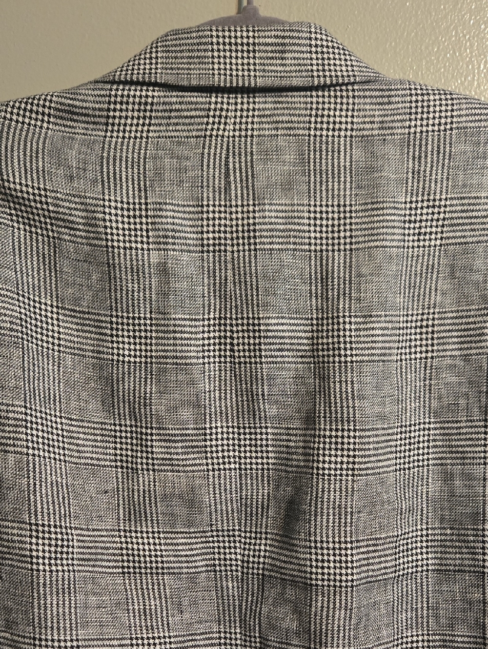 Michael Kors Mens Classic-Fit 100% Linen Plaid Sport Coat Blazer Grey Black 46L - Picture 11 of 11